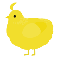 A yellow chicken with a neck-speckle pattern