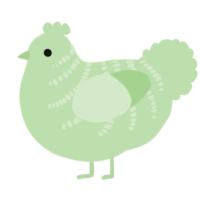 A gluppy chicken with a half-bar pattern