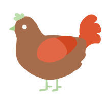 A brown and vermilion chicken