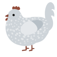 A mist chicken with a speckle pattern