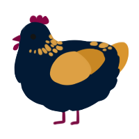 A tumblr and orange chicken with a neck-speckle pattern