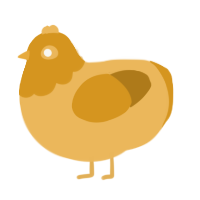 A honey and ochre chicken with a head pattern