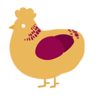 A honey and maroon chicken with a neck-band pattern