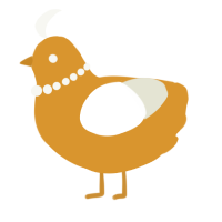 A orange and white chicken