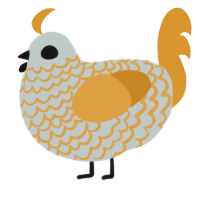 wentletrap, a silver and orange chicken with a lace pattern