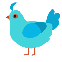 A aqua and cerulean chicken