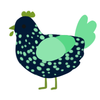 Glowshroom, a tumblr and spring chicken with a speckle pattern