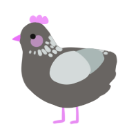 necklette, a grey and silver chicken with a neck-speckle pattern