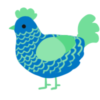 A sapphire and spring chicken with a lace pattern