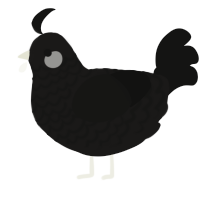 A sable and black chicken with a lace pattern