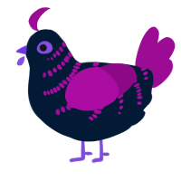 A tumblr and plum chicken with a half-bar pattern