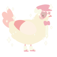 A cream and rose chicken