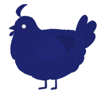 A navy chicken with a lace pattern