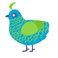 A cerulean and grass chicken with a lace pattern