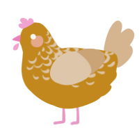 A ochre and beige chicken with a half-lace pattern