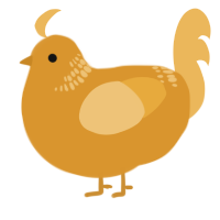 A orange and honey chicken with a neck-band pattern