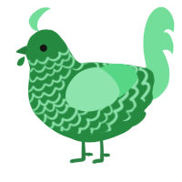 A viridian and spring chicken with a lace pattern
