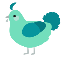 A mint and teal chicken