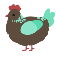 A bark and mint chicken with a neck-speckle pattern