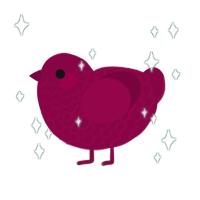 A maroon chicken with a lace pattern