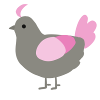 A ash and pink chicken