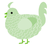 A gluppy chicken with a lace pattern