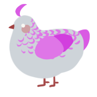A mist and orchid chicken with a half-lace pattern