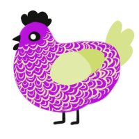 A amethyst and lemon chicken with a double-lace pattern