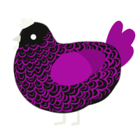 A black and plum chicken with a double-lace pattern