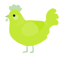 A lime chicken with a neck-band pattern