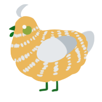 A honey and mist chicken with a bar pattern