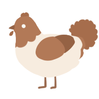A cream and brown chicken with a head pattern