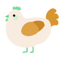 A cream and orange chicken