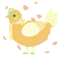 A honey and cream chicken with a neck-speckle pattern