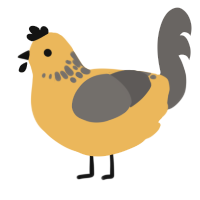 Purin, a honey and grey chicken with a neck-speckle pattern