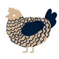 A beige and tumblr chicken with a lace pattern