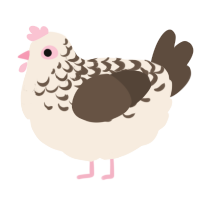 A cream and bark chicken with a half-lace pattern