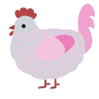 A mist and pink chicken with a lace pattern
