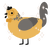 Purin, a honey and grey chicken with a neck-speckle pattern