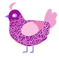 Woah, a plum and pink chicken with a double-lace pattern