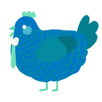 A sapphire and sea chicken with a lace pattern