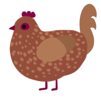 A russet and brown chicken with a speckle pattern