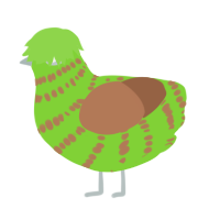 A grass and brown chicken with a bar pattern