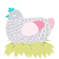 A mist and rose chicken with a lace pattern