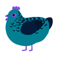 A sea and tumblr chicken with a half-lace pattern