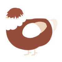 A russet and cream chicken with a head pattern