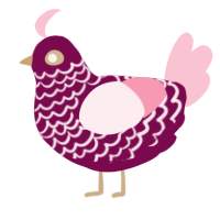 A wine and rose chicken with a lace pattern