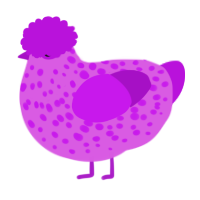 A orchid and amethyst chicken with a speckle pattern