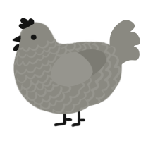 A ash chicken with a lace pattern