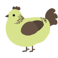 A lemon and bark chicken with a neck-band pattern
